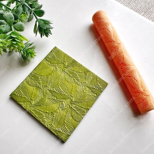 Tropical Leaves Clay Texture Roller, Polymer Clay Texture Roller, Resin Hand Roller for Polymer Clay, Polymer Clay Tools