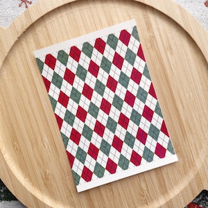 Överföringsark av polymerlera med julpläd och Argyle-motiv: Festliga julpyssel
