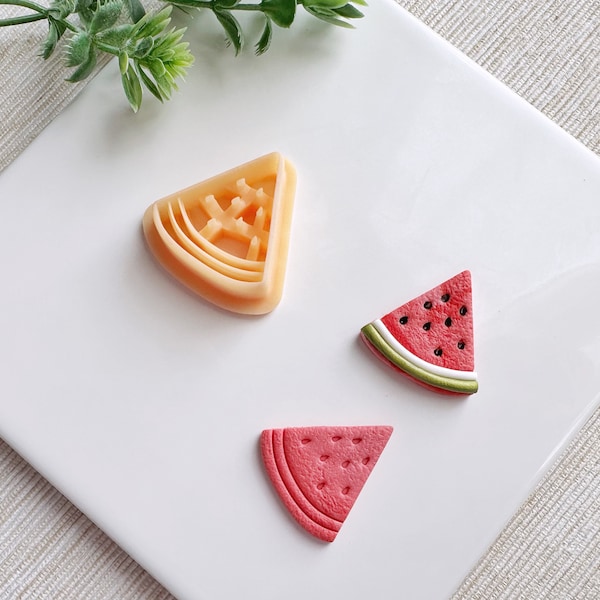 Cortador de arcilla polimérica triangular con forma de sandía para joyería de verano, resina biológica impresa en 3D