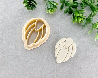 Feather Embossing Clay Cutter, Polymer Clay Dangle Earrings Cutter, Art Deco Style Drop Feather Cutter for Clay