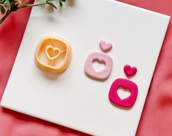 Heart Dangle Clay Cutter, Valentine Earring Cutter for Polymer Clay