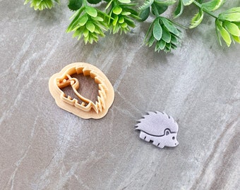 Hedgehog Clay Cutter, Animal Polymer Clay Cutter, Cookie & Fondant Cutter, Embossing Porcupine Cutter for Clay, Single or Mirrored Set