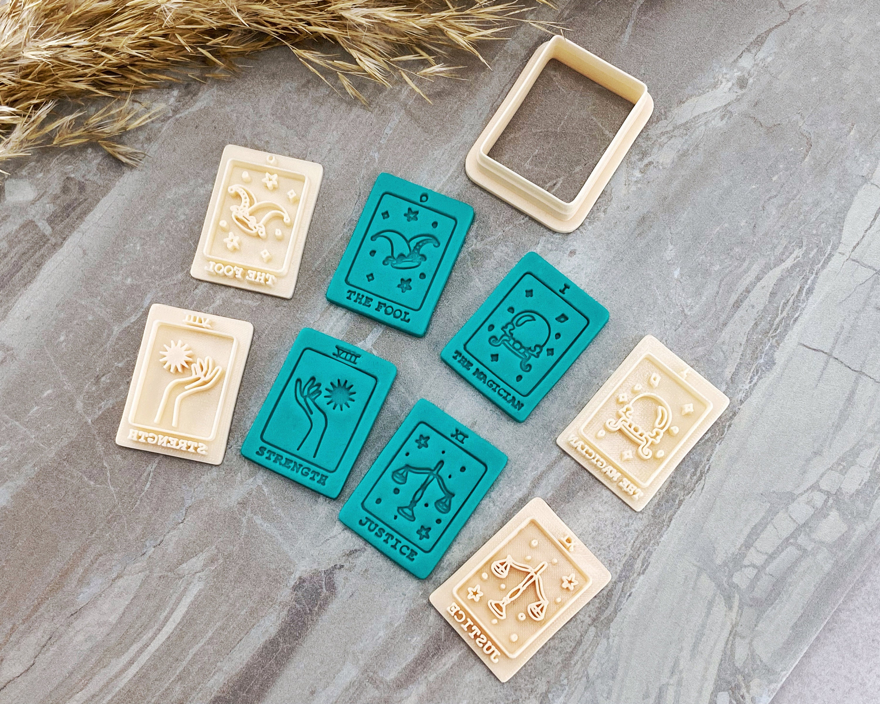 Tarot Card Polymer Clay Cutter Set With Stamps - Perfect for