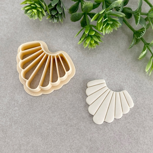 Art Deco Scallop Fan Clay Cutter, Earring Polymer Clay Cutter, Shell Jewellery Cutter, Art Deco Cutter