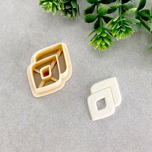 Two Diamonds Clay Cutter, Polymer Clay Dangle Earrings Cutter, Cookie & Fondant Cutter, Diamonds Donut Shaped Cutter for Clay