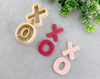 XO Letters Valentine&#39;s Day Clay Cutters, Valentines XO Polymer Clay Cutter, Cookie & Fondant Cutter, Valentines Clay Cutter Set of 2
