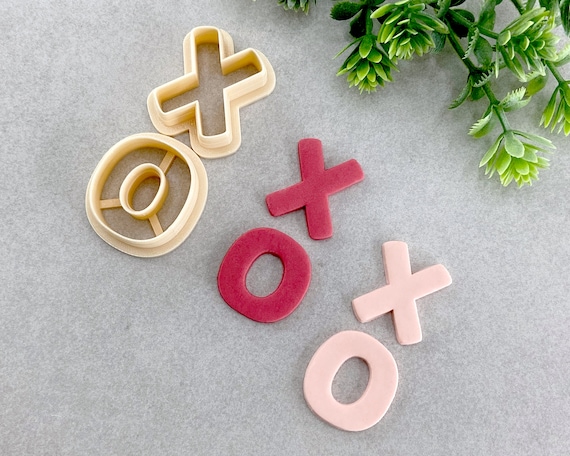 XO Letters Valentine's Day Clay Cutters, Valentines XO Polymer Clay Cutter,  Cookie & Fondant Cutter, Valentines Clay Cutter Set of 2 