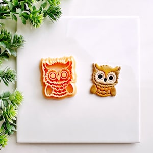 Cute Owl Clay Cutter, Cute Animal Polymer Clay Cutter, Embossing Owl Cutter for Clay