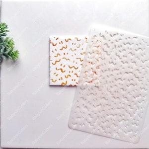 Reusable Squiggles Polymer Clay Stencil: Wavy Texture (3.8x5.5 Inches ...