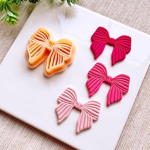 Striped Bow Clay Cutter for Polymer Clay | Valentine&#39;s Day Clay Cutters 2025 Collection