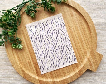 Purple Lavenders Spring Clay Transfer Sheet, Water Soluble Transfer Paper, Polymer Clay Image Transfers