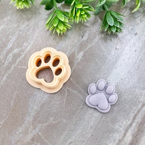 Paw Print Clay Cutter, Animal Polymer Clay Cutter, Cookie & Fondant Cutter, Embossing Dog Cat Paw Print Cutter for Clay