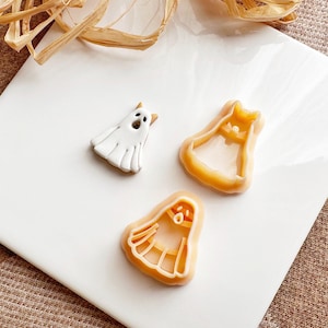Ghost Dog Clay Cutter-set voor oorbellen - gereedschap voor het maken van Halloween-sieraden - polymeerklei oorbel ambacht - herfstaccessoires DIY