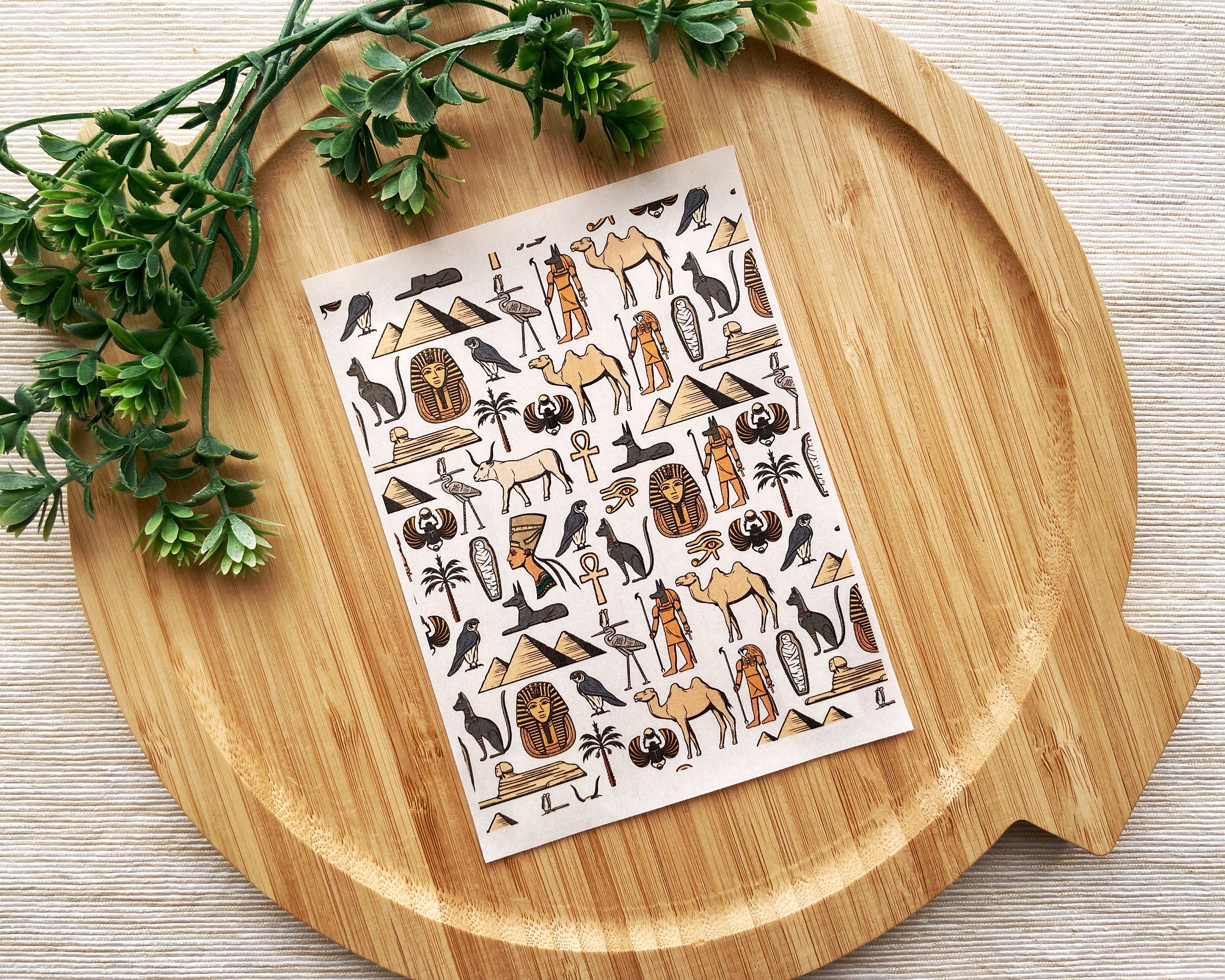 Egyptian Hieroglyphs Clay Transfer Sheet, Water Soluble Transfer Paper, Polymer Clay Image Transfers, Ethnic Egypt Shapes
