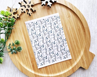 Watercolor Winter Branches Christmas Clay Transfer Sheet, Water Soluble Transfer Paper, Polymer Clay Image Transfers