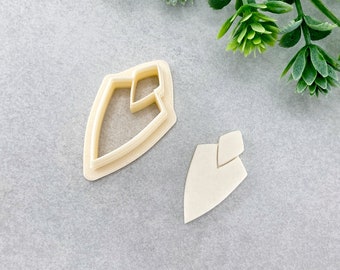 Shield Embossing Clay Cutter, Polymer Clay Dangle Earrings Cutter, Art Deco Style Narrow Shield Cutter for Clay