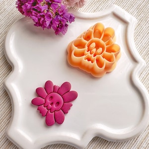 Skull Daisy Clay Cutter, Spooky Halloween Clay Cutter, Halloween Skull Cutter for Halloween, Fall Clay Cutters