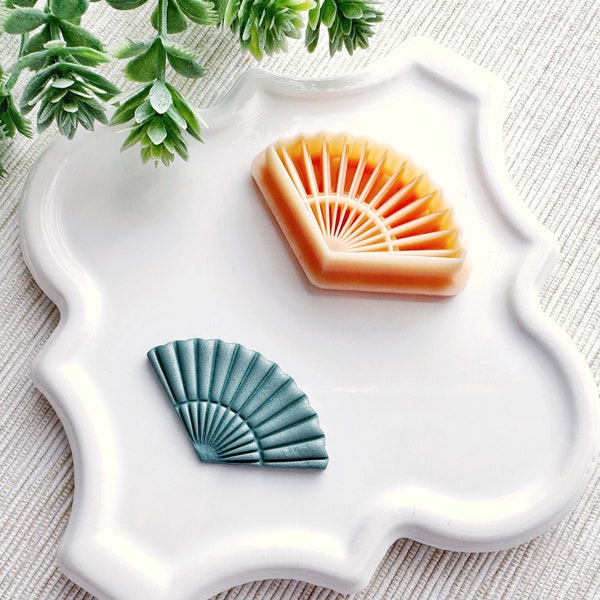 Paper Fan Clay Cutter, Embossing Polymer Clay Cutter, Detailed Embossing Cutter for Clay