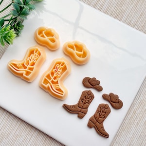 Cowboy Boots and Hat Cutter Set – Western Polymer Clay Earring Cutters for Country, Rodeo & Southern Jewelry Designs