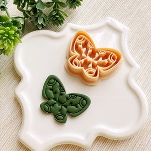 Embossing Heart Butterfly Spring Clay Cutter, Embossing Polymer Clay Cutter, Detailed Embossing Cutter for Clay