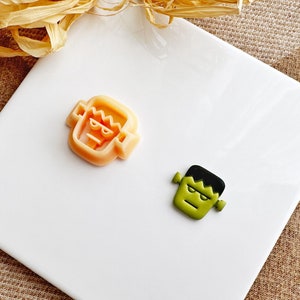 Frankenstein&#39;s Monster Clay Cutter for Polymer Clay, Halloween Crafts, Creepy Earrings, Jewelry Making Tool, Spooky Art Supplies
