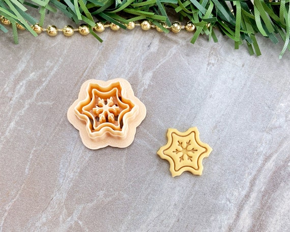 Embossing Snowflake Christmas Clay Cutter, Polymer Clay Cutter for Earrings, Winter Cutters for Clay | 2022