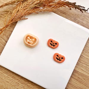 Jack-o&#39;-Lantern Clay Cutter – Halloween Pumpkin Earring Polymer Clay Tool – 3 Sizes Spooky Fall Cutter