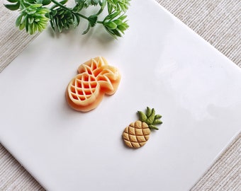 Pineapple Summer Clay Cutter, Summer Polymer Clay Cutter, Cookie & Fondant Cutter, Fruit Cutter for Clay - Single or Mirrored