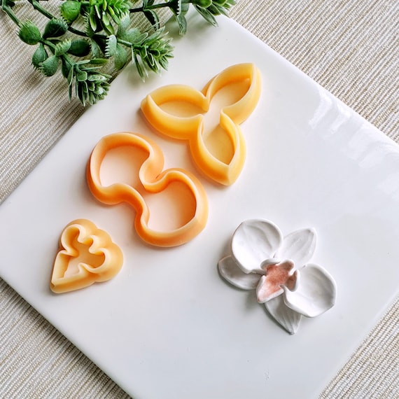 Orchid Spring Clay Cutter Set of 3, Polymer Clay Cutter for Spring, Floral Cutters for Clay