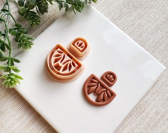 Debossing Leaf Dangle Clay Cutter Set: Floral Polymer Clay Tool