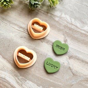 Emporte-pièce en forme de coeurs de bonbons pour la Saint-Patrick, emporte-pièces en pâte polymère irlandais et porte-bonheur, emporte-pièce coeurs de la Saint-Patrick