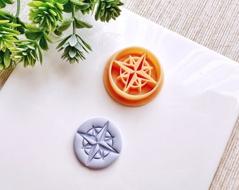 Compass Summer Clay Cutter, Compass Rose Summer Polymer Clay Cutter, Embossing Compass Cutter