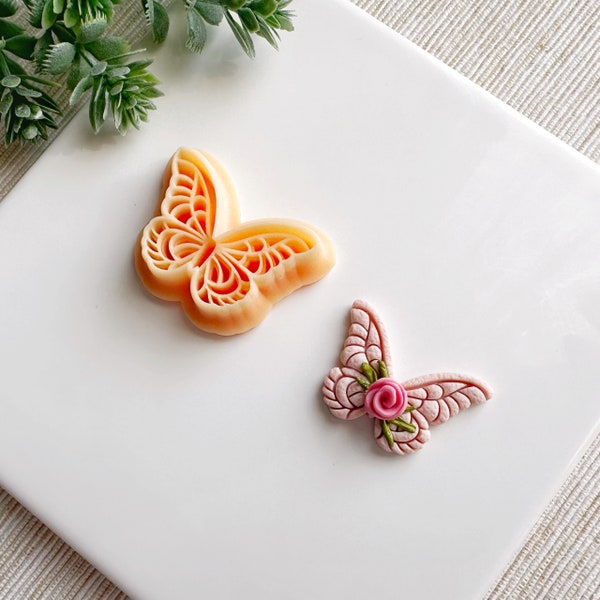 Embossing Butterfly Spring Clay Cutter, Polymer Clay Cutter for Spring, Floral Cutters for Clay