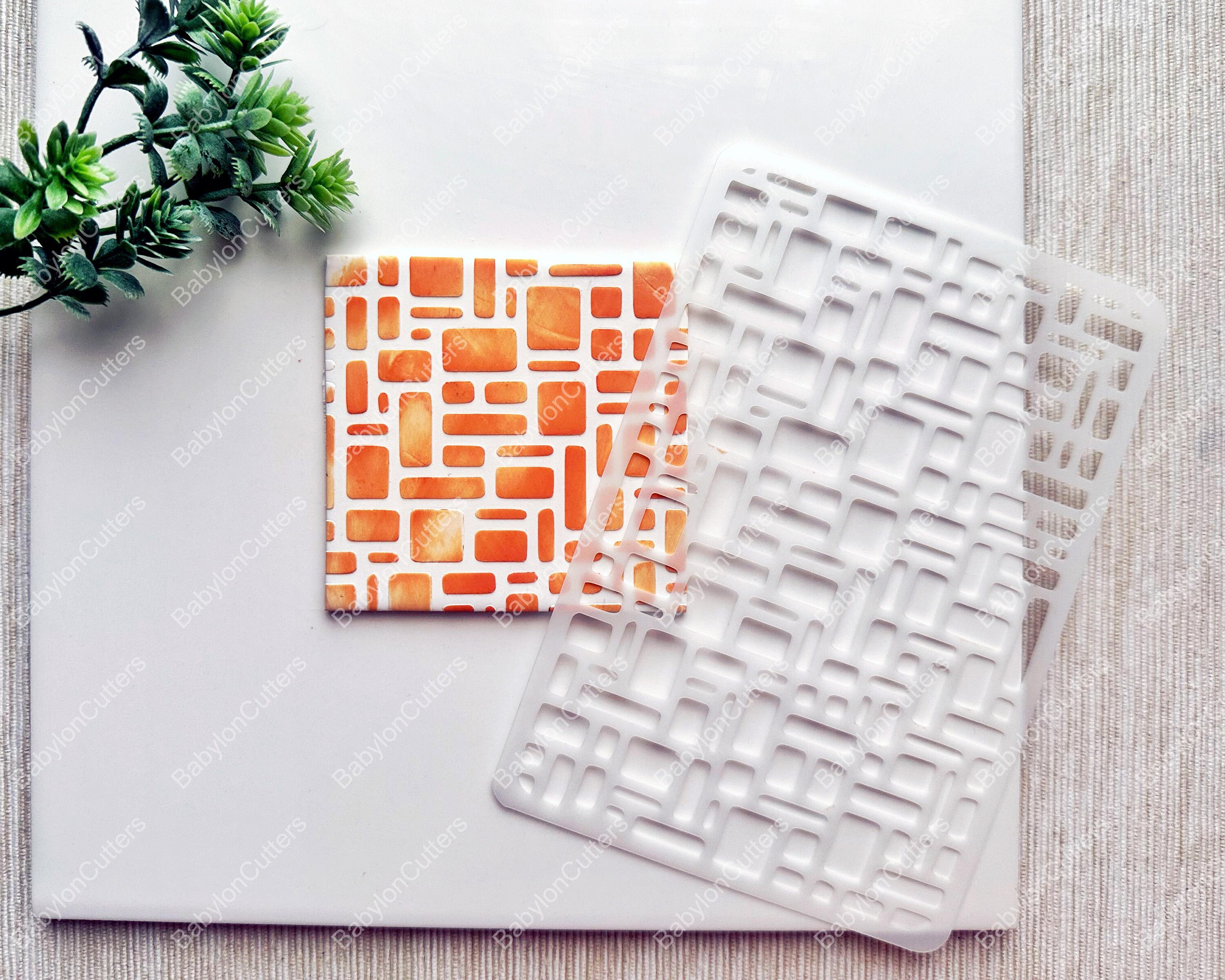 Squares & Rectangles Clay Stencil Sheet, Reusable Polymer Clay Stencil ...