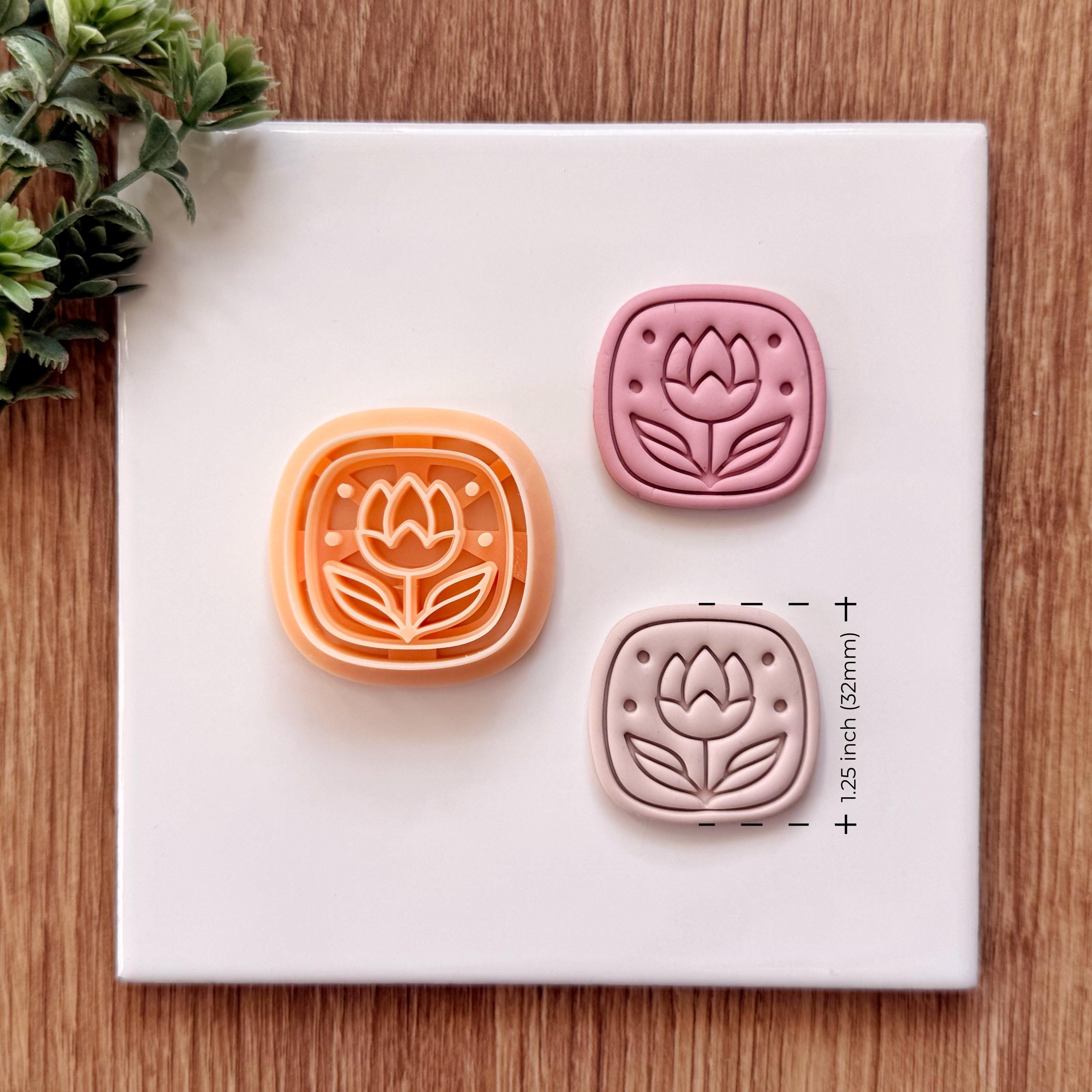 Thread Cutter Medallion Tulip Tile Medallion Clay Cutter, Embroidery Style Floral Jewelry Tool ...