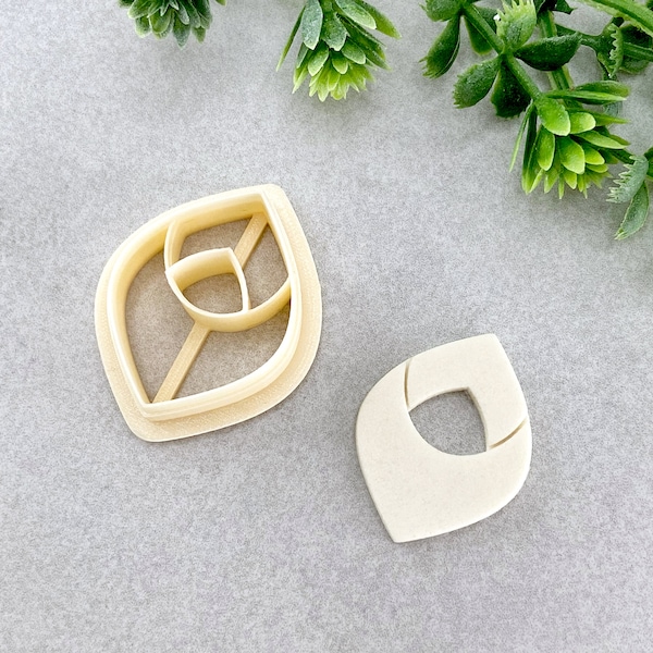 Folding Donut Clay Cutter, Polymer Clay Dangle Earrings Cutter, Art Deco Style Diamond Donut Cutter for Clay