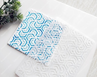 Hexagons Clay Stencil Sheet, Reusable Polymer Clay Stencil for Texture, Geometric Print Stencil