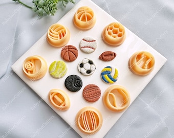 Tagliapasta per argilla polimerica estiva, Tagliaorecchini per argilla polimerica estiva, Tagliapasta per argilla estiva in rilievo/ Baseball Calcio Pallavolo Cricket Pallone da calcio