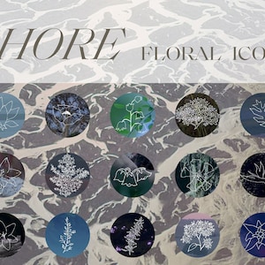 Shore by Fleet Foxes Floral Premium Icons - Instagram Story Highlight Covers - Instagram Highlight Icons - Minimalist Instagram Icon Covers