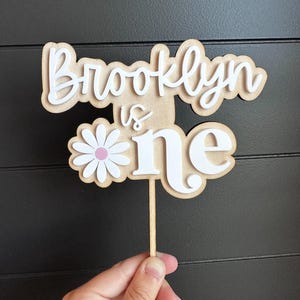 Blumen-Kuchenaufleger | Erster Geburtstag Cake Topper | Blumen eins-Kuchen-Deckel