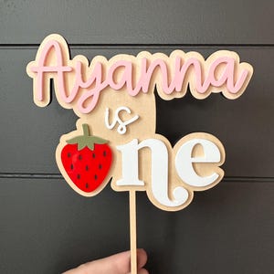 Strawberry Cake Topper | Berry First Birthday | First Birthday Cake Topper | Strawberry One Cake Topper