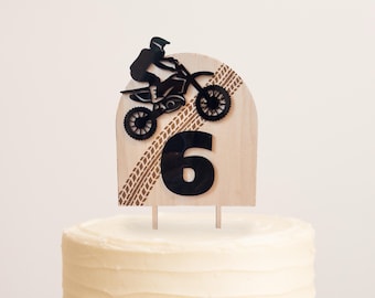 Décoration de gâteau de moto tout-terrain | Décoration de gâteau d'anniversaire garçon | Anniversaire à thème motocross