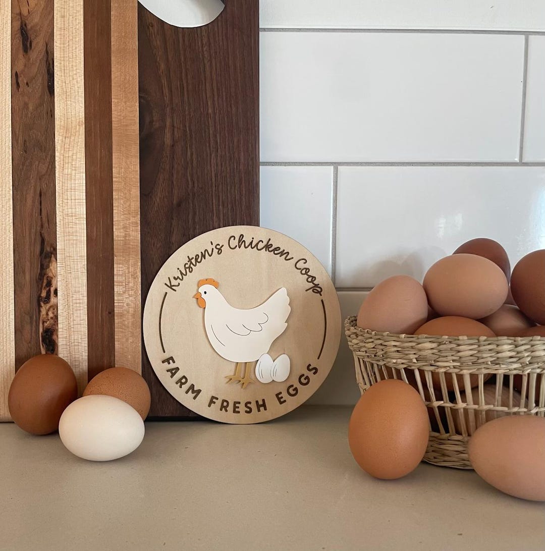 Chicken Coop Sign | Chicken Sign for Kitchen | Farm Fresh Egg Sign - Etsy