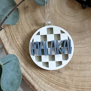 Checkered bag tag | trendy bag tag | boy bag tag | Checkered name keychain