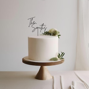 Bruidstaarttopper | Taarttopper met achternaam | Mrs & Mr-taarttopper