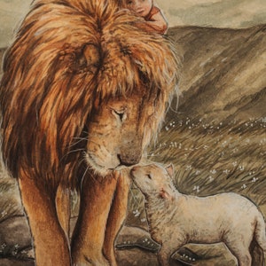 Lion & lamb DIGITAL PRINT