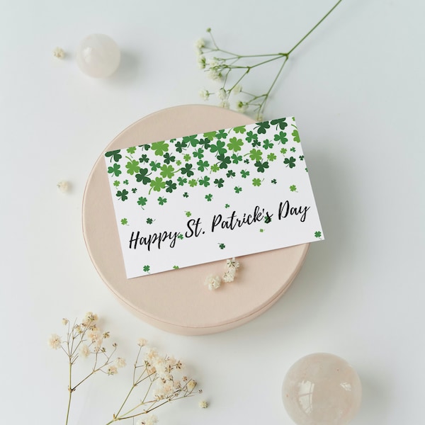 St. Patrick's Day Card, Printable St. Patrick's Day Card, St. Patrick's Day Digital Download, Clover St. Patrick's Day Card