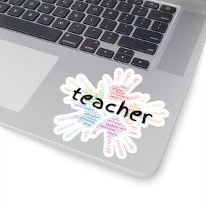 Leraar Handen Sticker Vinyl Sticker Decoratie Verjaardag Vakantie Kerstmis Plezier Uniek cadeau Eindejaars klaslokaal schoolcadeau Last Minute