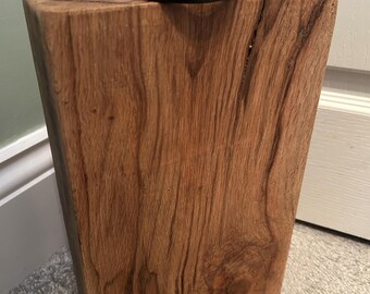 Tall, chunky and smart French Oak doorstop with free postage.