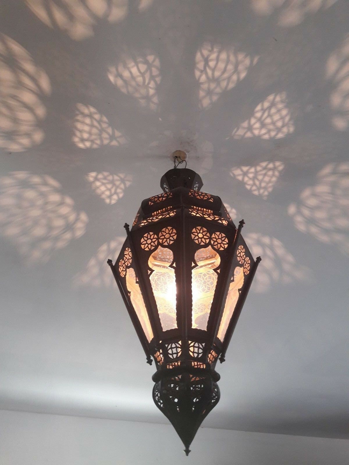 Lustre Marocain Fer Forgé 70 cm Lampe Lanterne Plafonnier Applique Luminaire